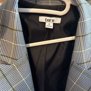 Bar III Black and White Check Blazer